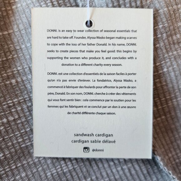 NWT Donni. Striped Gray Ivory Duster Cardigan Womens One Size - Picture 9 of 11